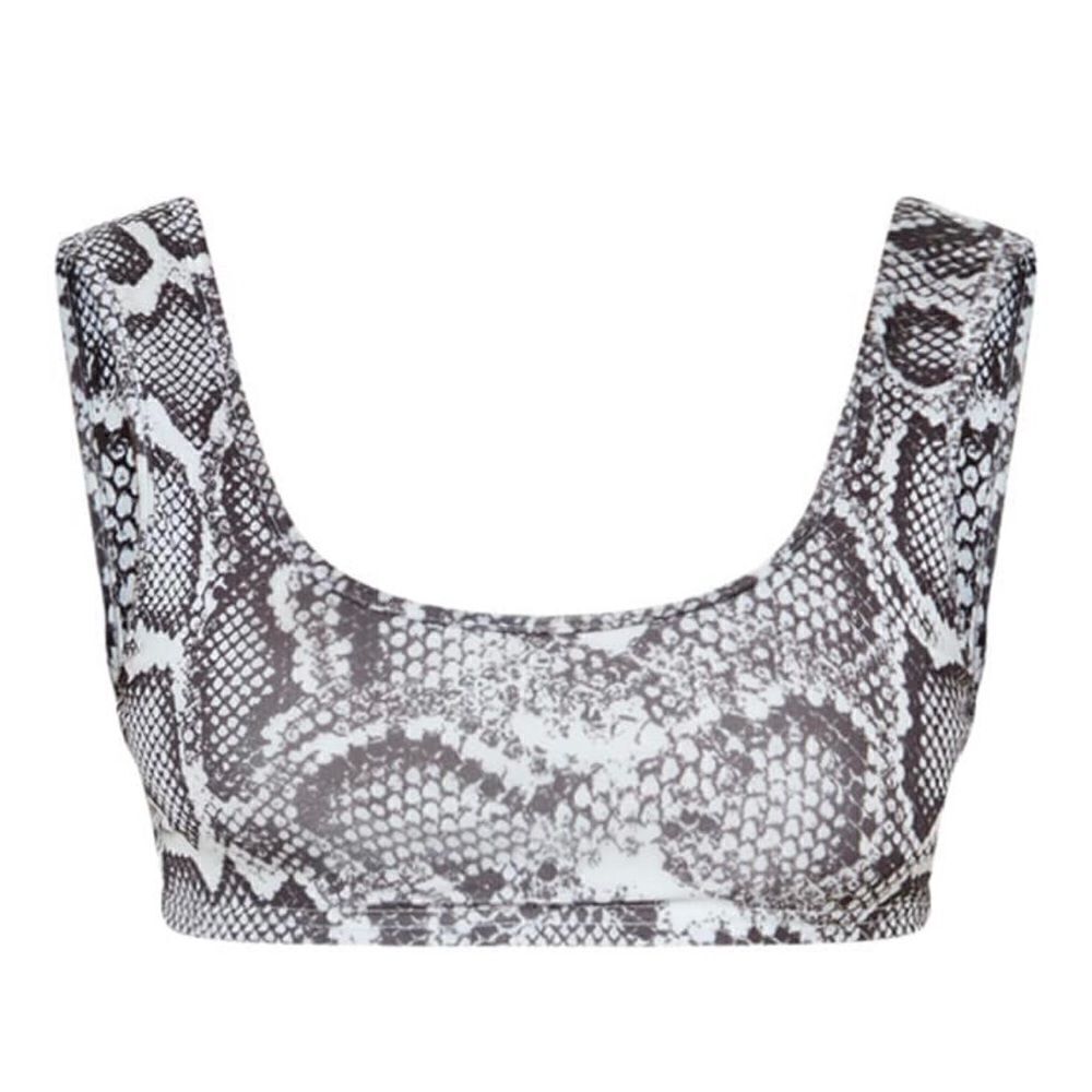 PrettyLittleThing Snake Mix & Match Scoop Neck Top, Size 12